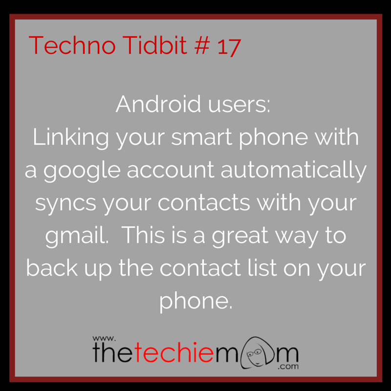 Techno Tidbit #17 back up your contacts using gmail